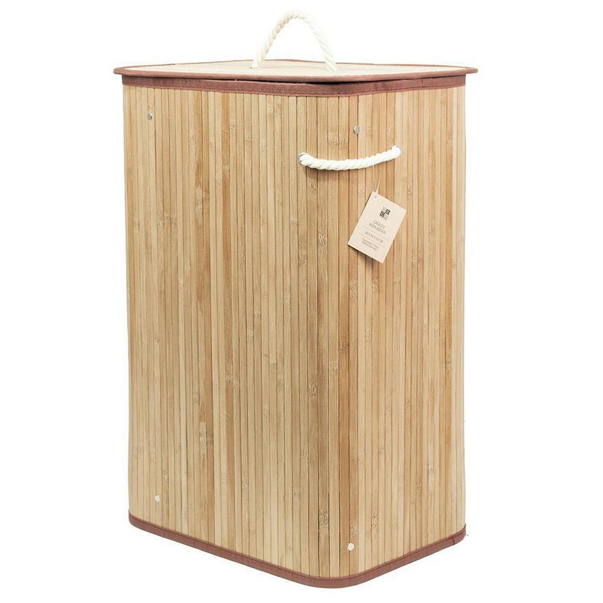 DECO EXPRESS - Canasto para Ropa Bamboo Café