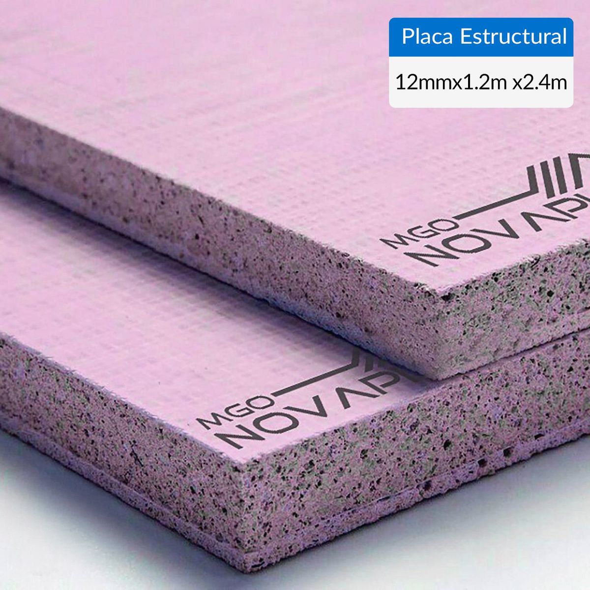 METALPOL - Placa Estructural RF de Óxido deMagnesio 12 mm 120x240 cm Rosado