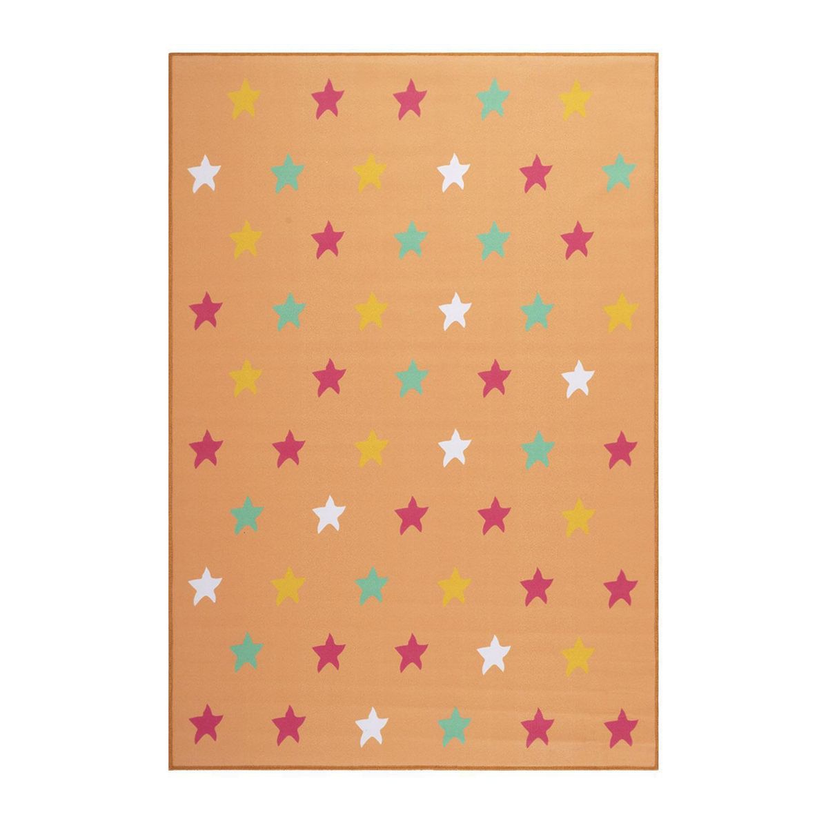 DIB - Alfombra Splash Estrella 76x117 cm Poliéster Naranjo