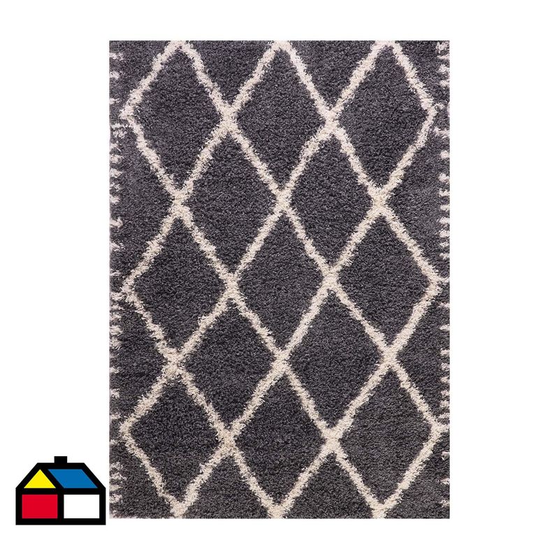 DIB - Alfombra shaggy design 150x220 cm 45 grey