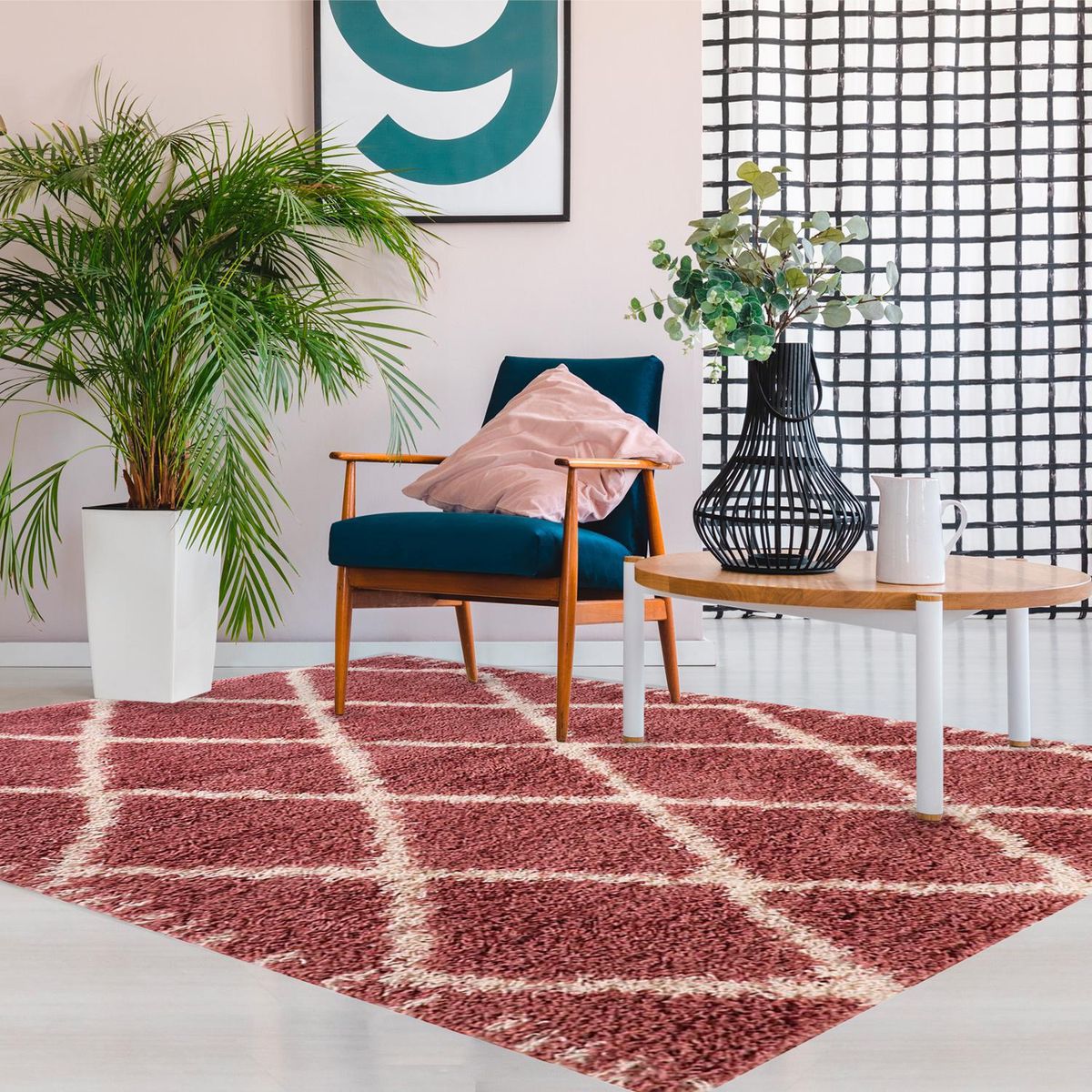 DIB - Alfombra shaggy design 150x220 cm 45 pink