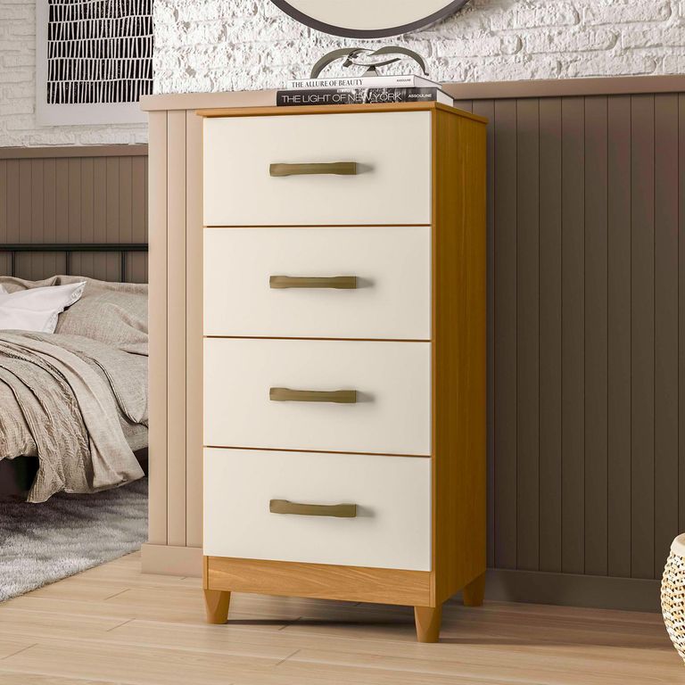 VEKKAHOME Cómoda 4 Cajón(es) Porto 50x105x40 cm Blanco