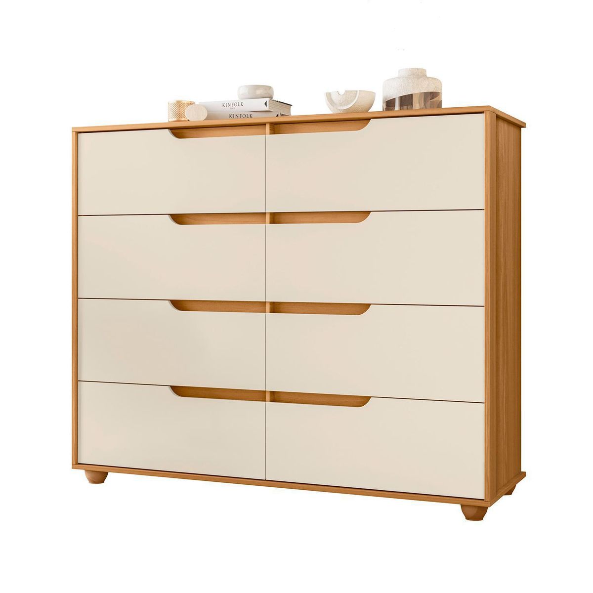 VEKKAHOME - Cómoda 8 Cajón(es) Rio 136x116x45 cm Café