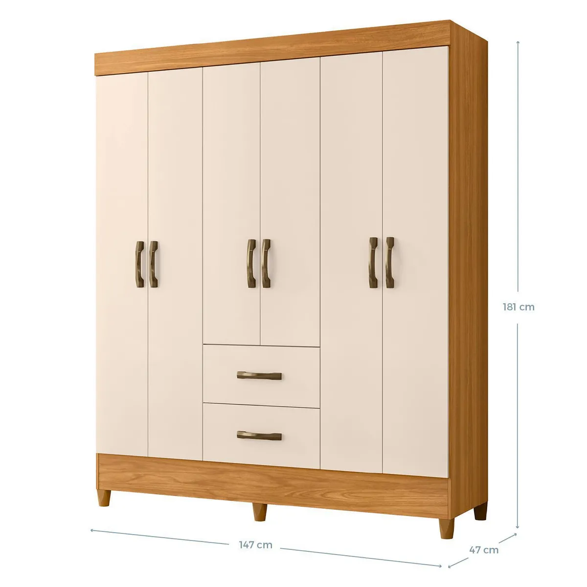 VEKKAHOME - Combo closet 6 puertas+4 puertas Porto-Reus