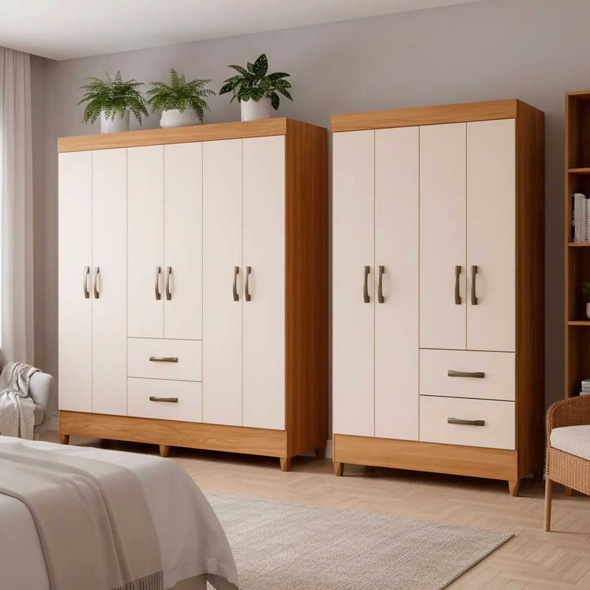 VEKKAHOME - Combo closet 6 puertas+4 puertas Porto