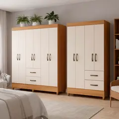 VEKKAHOME - Combo closet 6 puertas+4 puertas Porto