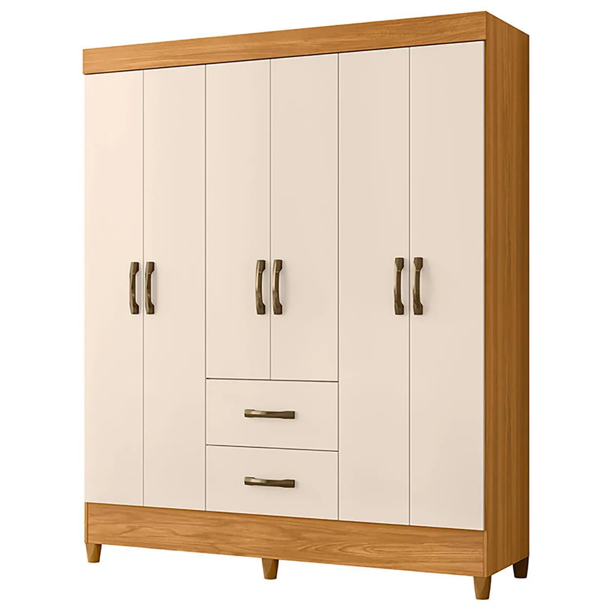 VEKKAHOME - Clóset Porto 6 Puerta(s) 2 Cajón(es) 8 Repisa(s) 47x181x147 cm Blanco