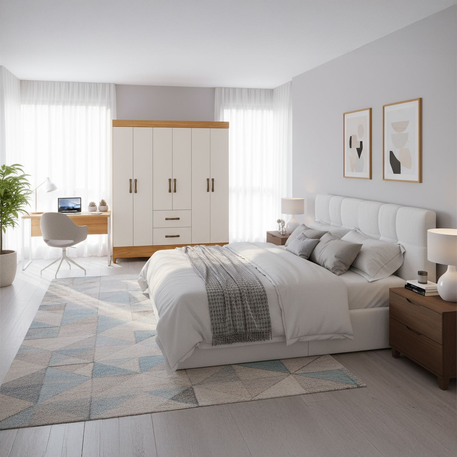 VEKKAHOME Clóset Porto 6 Puerta(s) 2 Cajón(es) 8 Repisa(s