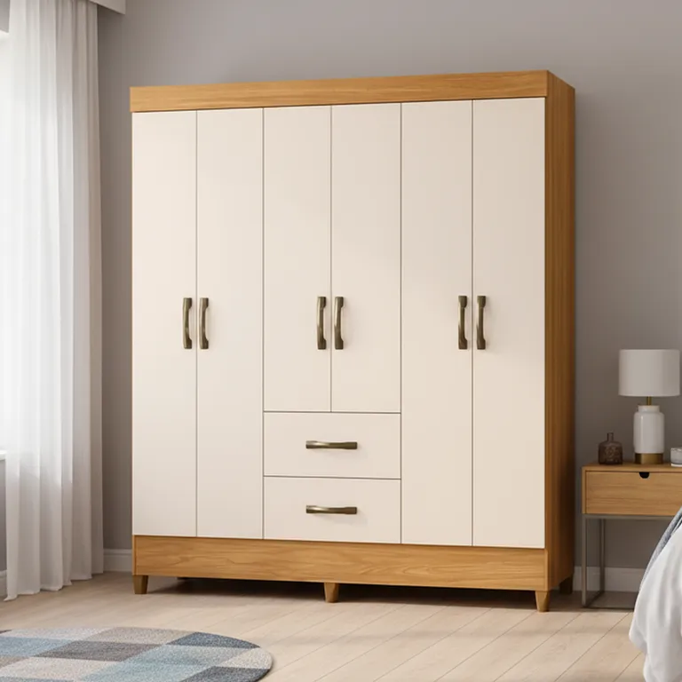 VEKKAHOME Clóset Porto 6 Puerta(s) 2 Cajón(es) 8 Repisa(s) 47x181x147 cm Blanco