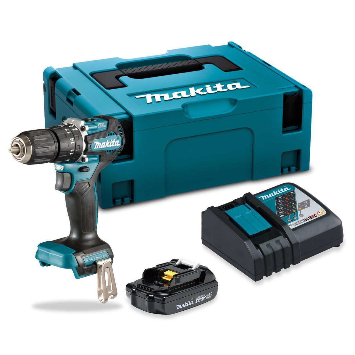 MAKITA - Taladro Percutor Inalámbrico 13 mm 18 V Con Batería
