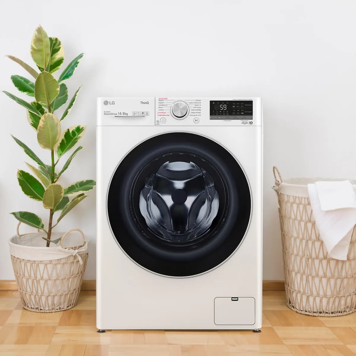 LG - Lavadora Secadora 14/8 kg Blanco WD14WVC4S6