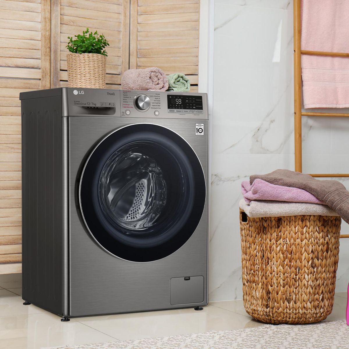 LG - Lavadora Secadora 12/7 kg Platinum
 WD12VVC4S6C