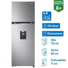 LG - Refrigerador Top Freezer No Frost 344 Litros Platinum Silver VT34WPP