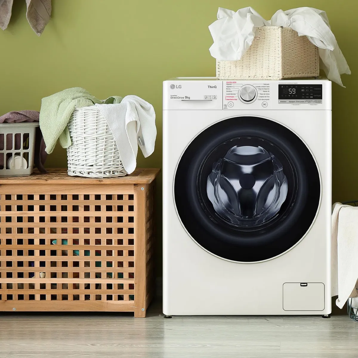 LG - Lavadora Secadora 9/5 kg Blanco WD9WVC4S6