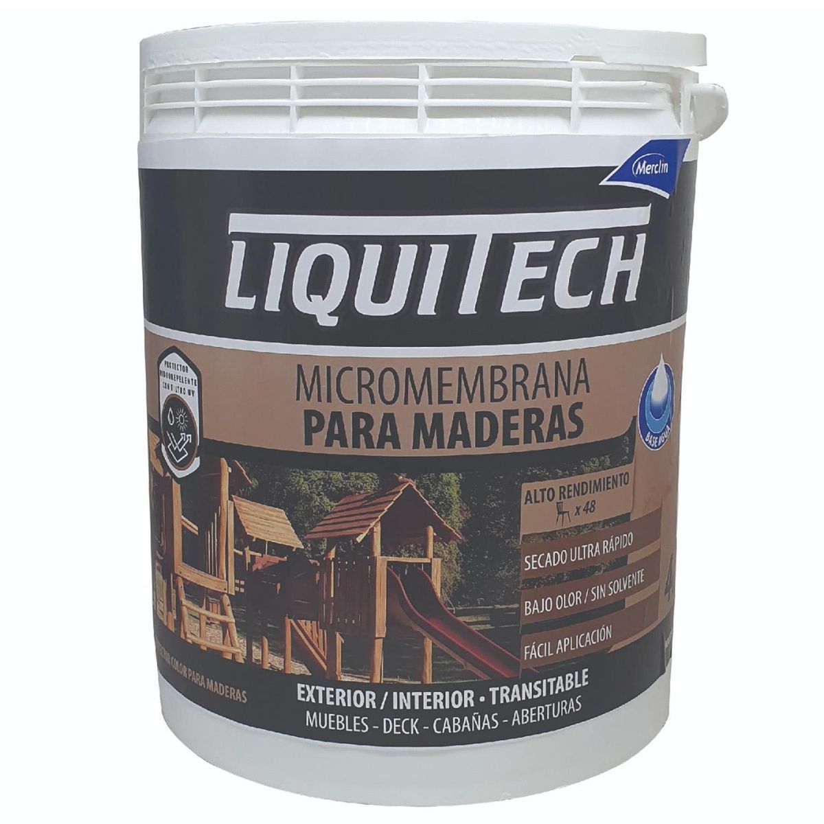 MERCLIN - Pintura para Maderas Micromembrana Satinado 4 l caoba