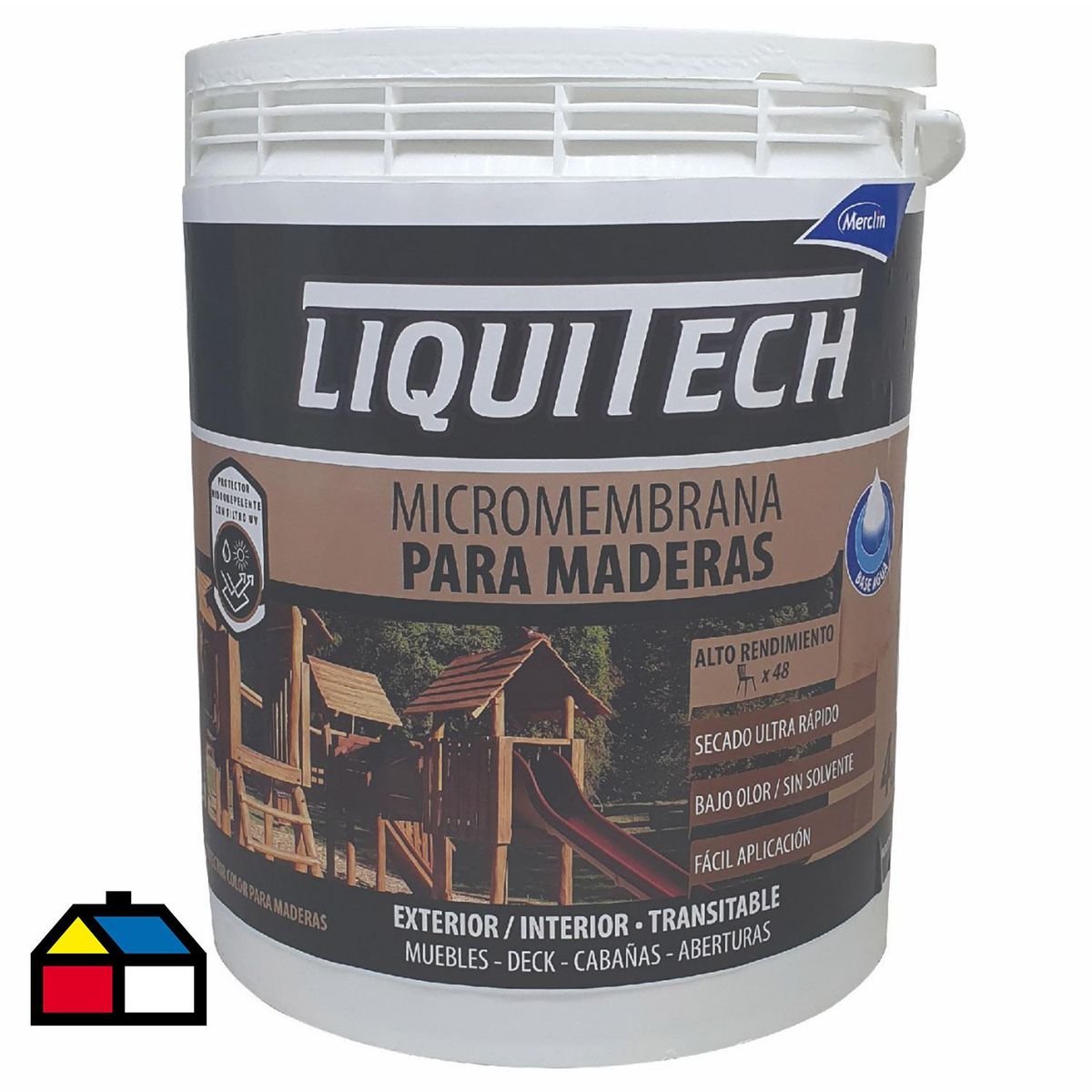 MERCLIN - Pintura para Maderas Micromembrana Satinado 4 l cedro