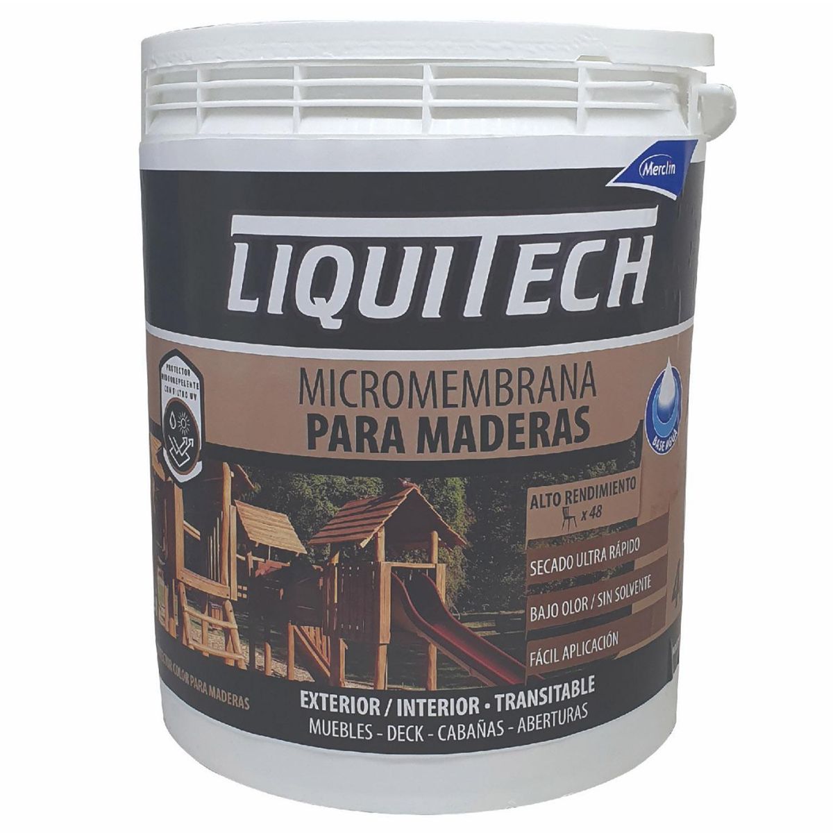 MERCLIN - Pintura para Maderas Micromembrana Satinado 4 l cedro