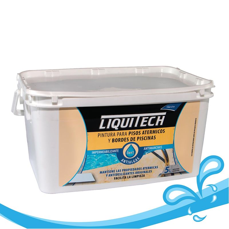  - Pintura para bordes de piscina pisos atérmicos 5L gris 15mt2
