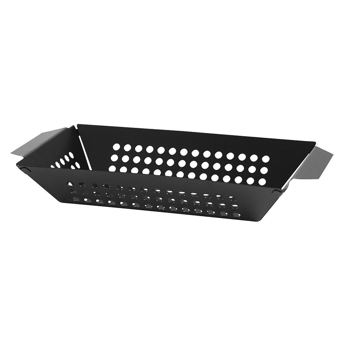 DANGRILL - Bandeja metálica negra antiadherente para parrilla 34,4x17,4x5 cm.