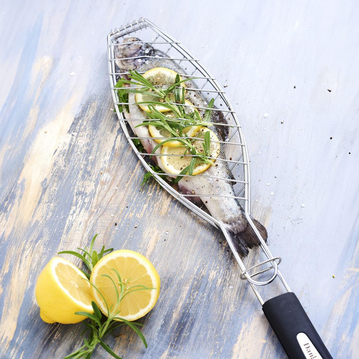 DANGRILL - Rejilla para asar pescados en parrilla 62x12 cm.