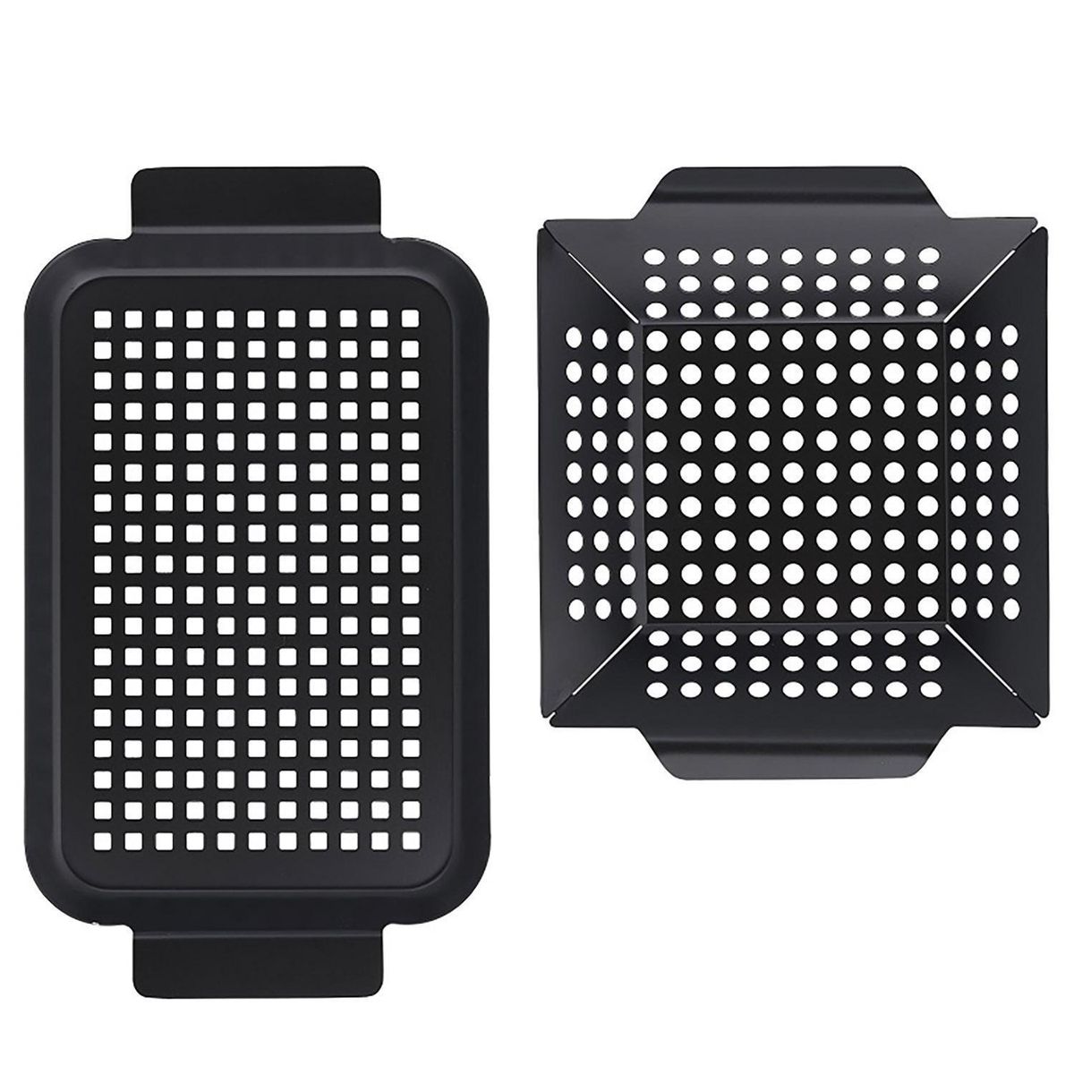 DANGRILL - Pack de bandejas metálicas negras antiadherentes para parrilla.