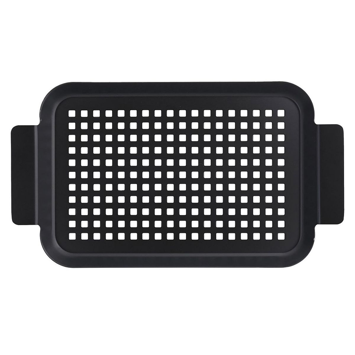 DANGRILL - Bandeja metálica negra antiadherente para parrilla 33,8x18,8x1,8cm