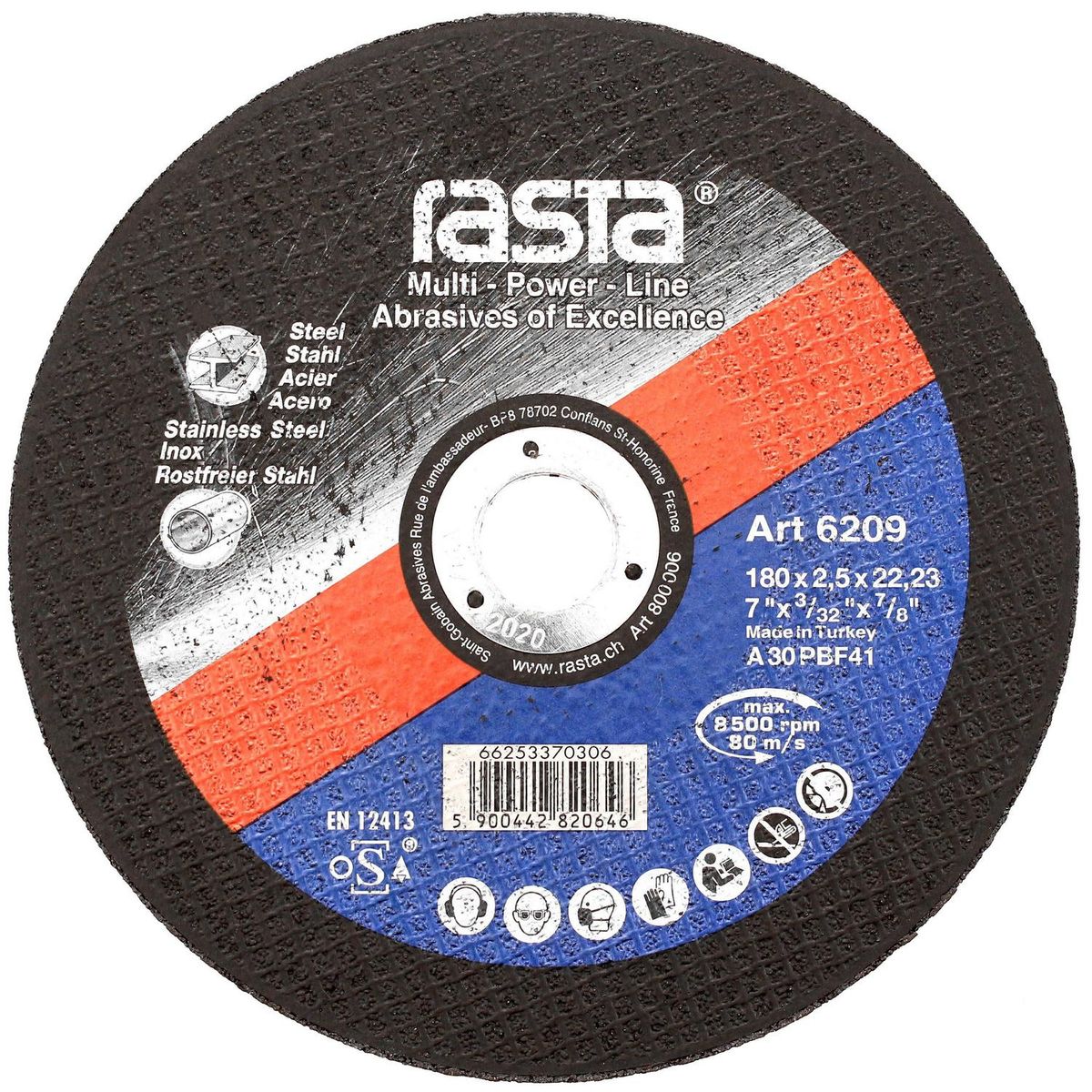 RASTA - Disco de corte metal 7" óxido de aluminio