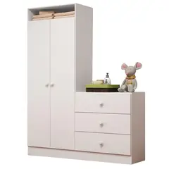 BE DESIGN - Clóset Pimpolho 2 Puerta(s) 3 Cajón(es) 1 Repisa(s) 120x161.5x40 cm Blanco