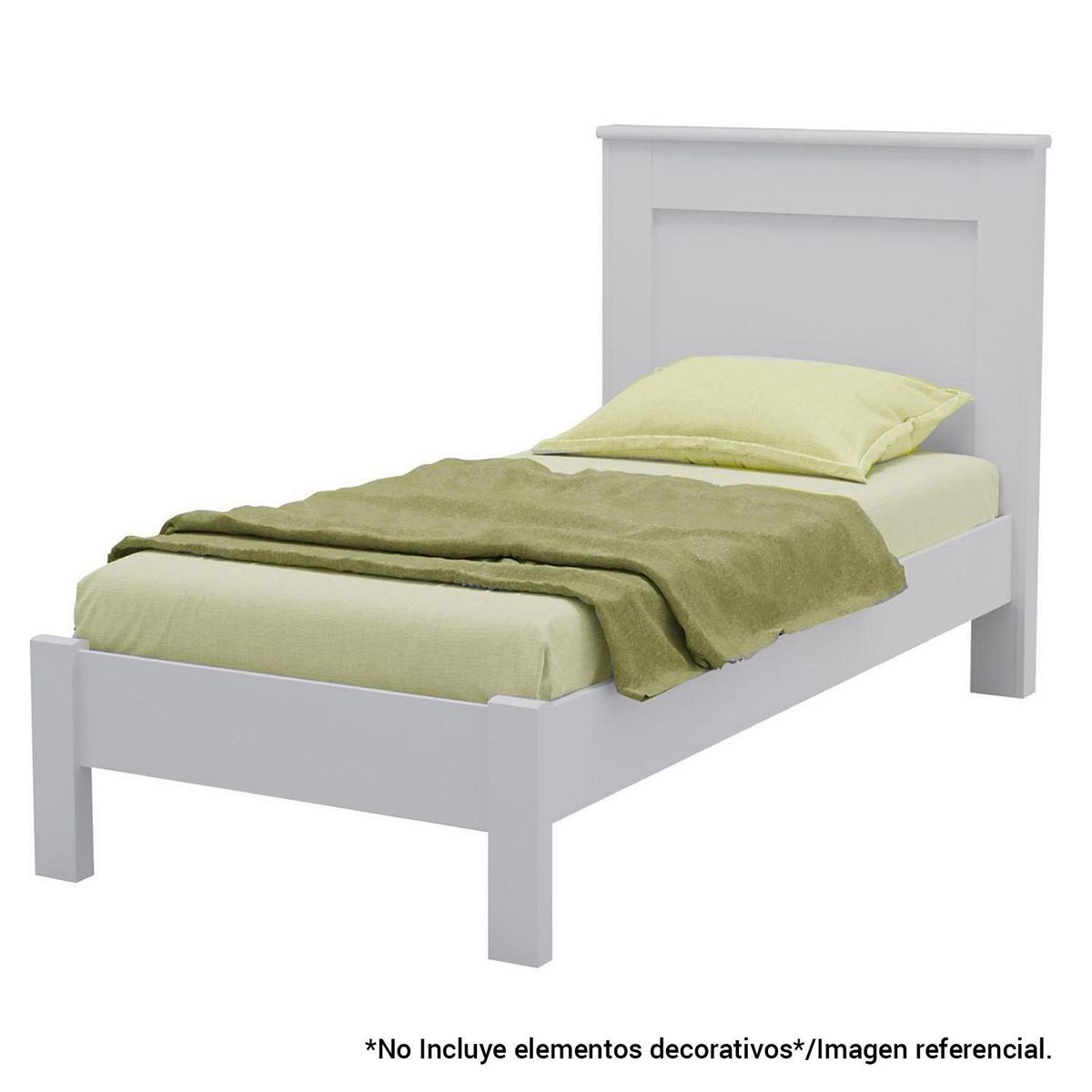 BE DESIGN - Cama 1 plaza de Estructura Munique Blanco