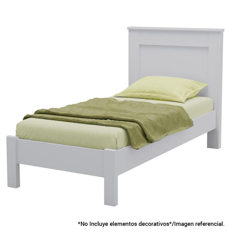 BE DESIGN - Cama 1 Plaza de Estructura Munique Blanco