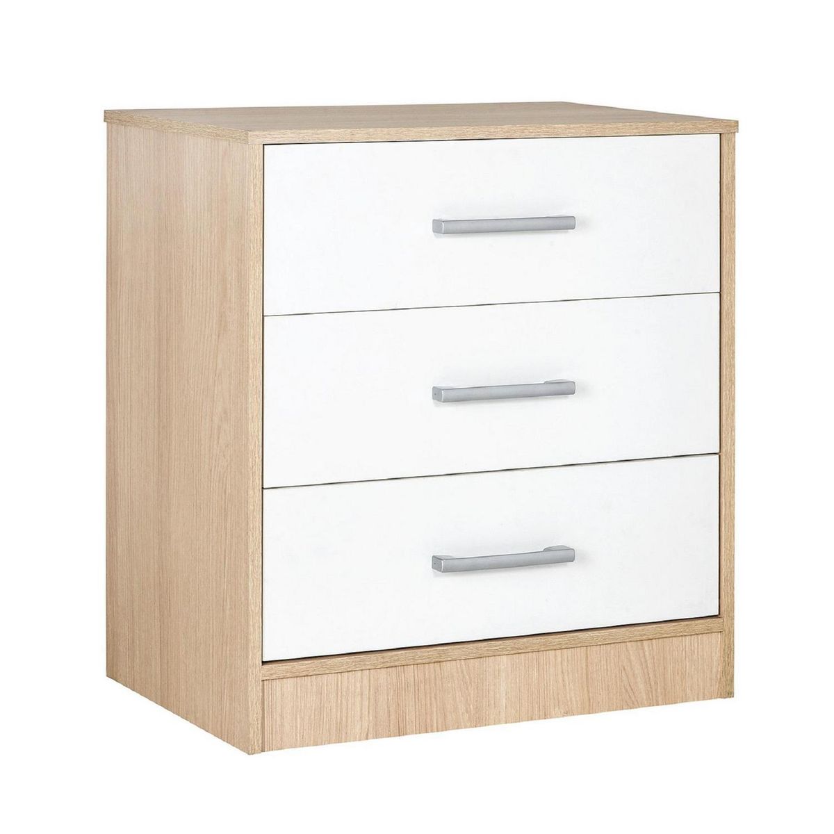 MOBIKIT - Cómoda 3 Cajón(es) Oslo 61.3x68x40 cm Blanco Jerez