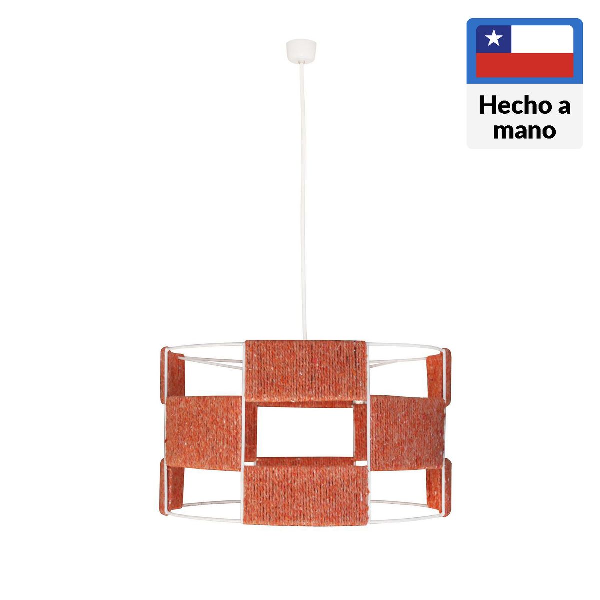 CAROLD STEVENS - Lámpara Colgante Sevilla Ecoluz Fibras Naturales Naranjo