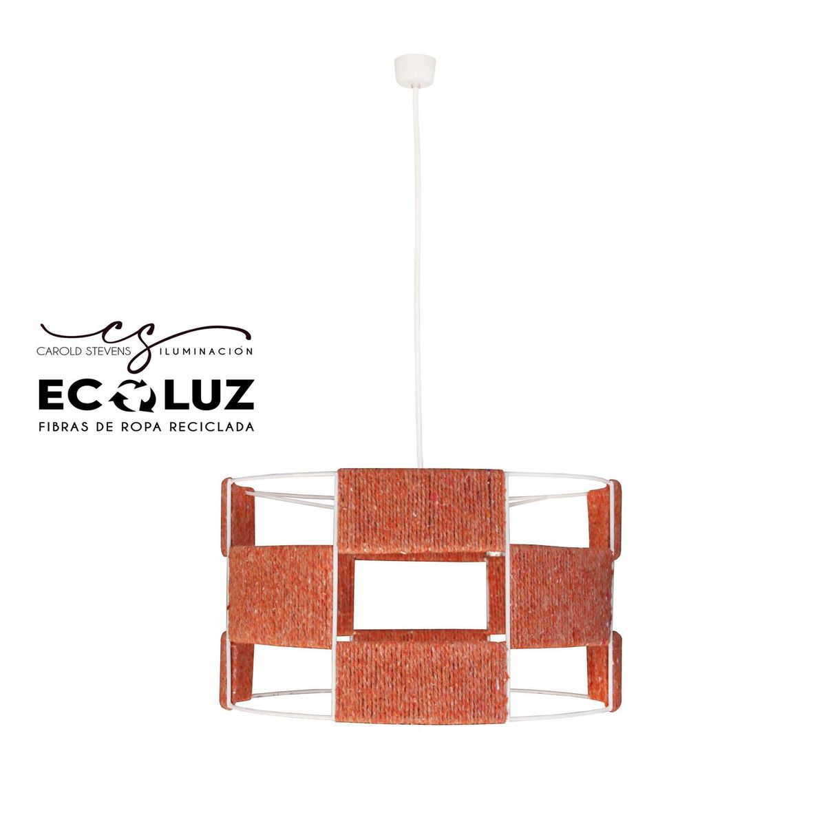 CAROLD STEVENS - Lámpara Colgante Sevilla Ecoluz Fibras Naturales Naranjo