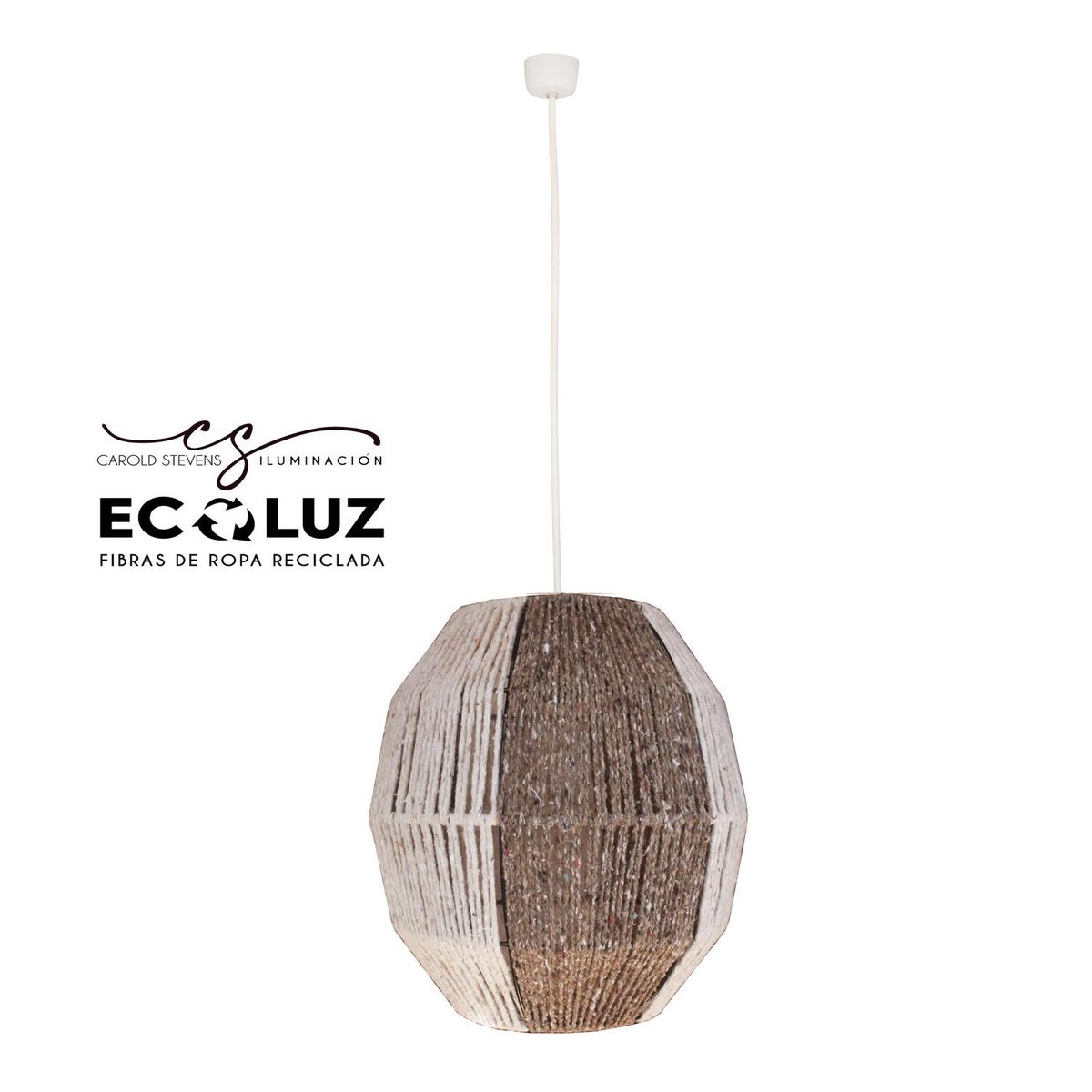 CAROLD STEVENS - Lámpara Colgante Jaen Ecoluz Fibras Naturales Beige