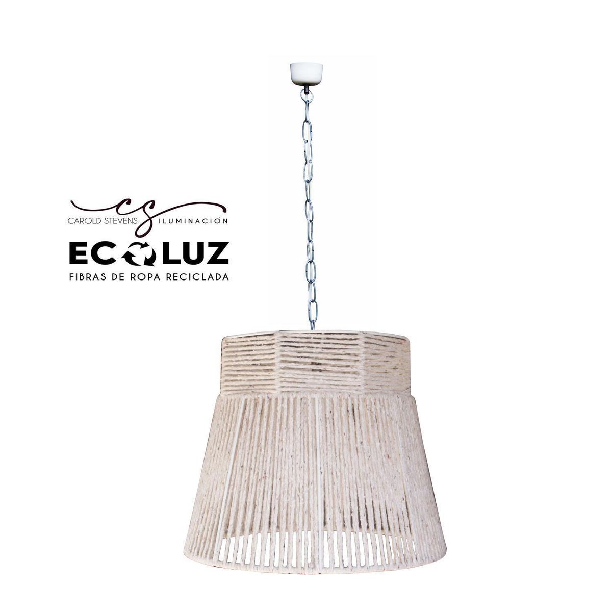 CAROLD STEVENS - Lámpara Colgante Genova Ecoluz Fibras Naturales Beige 36 cm