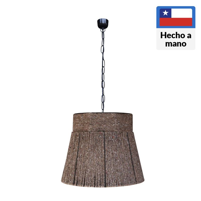 CAROLD STEVENS - Lámpara Colgante Genova Ecoluz Fibras Naturales Café/Marrón 36 cm