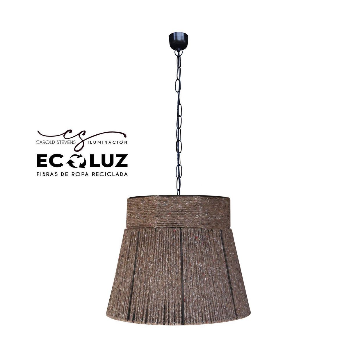 CAROLD STEVENS - Lámpara Colgante Genova Ecoluz Fibras Naturales Café