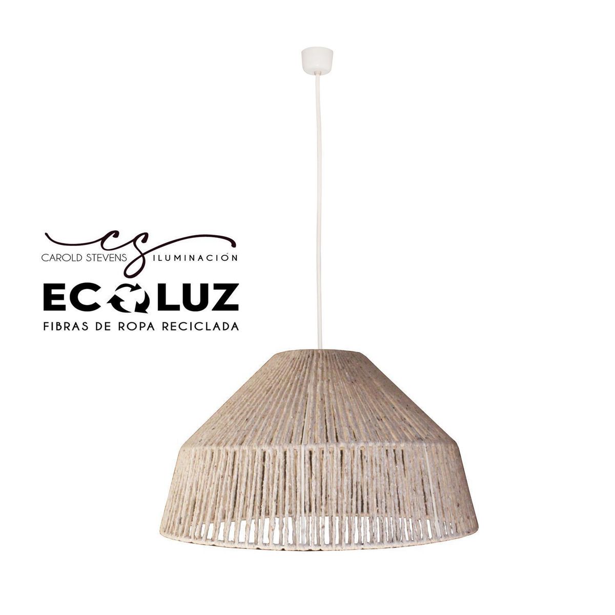 CAROLD STEVENS - Lámpara Colgante Alicante Ecoluz Fibras Naturales Beige