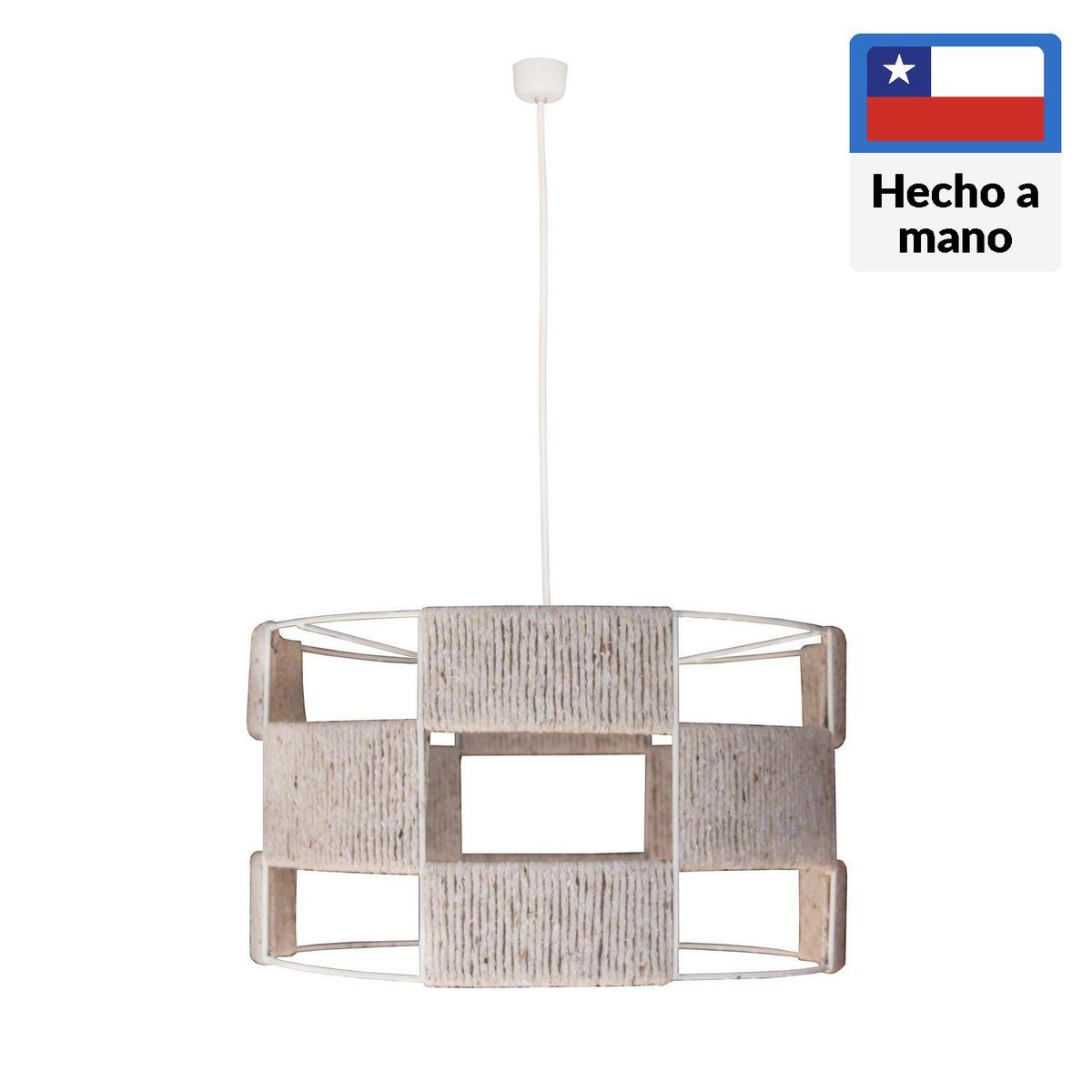 CAROLD STEVENS - Lámpara Colgante Valencia Ecoluz Fibras Naturales Beige