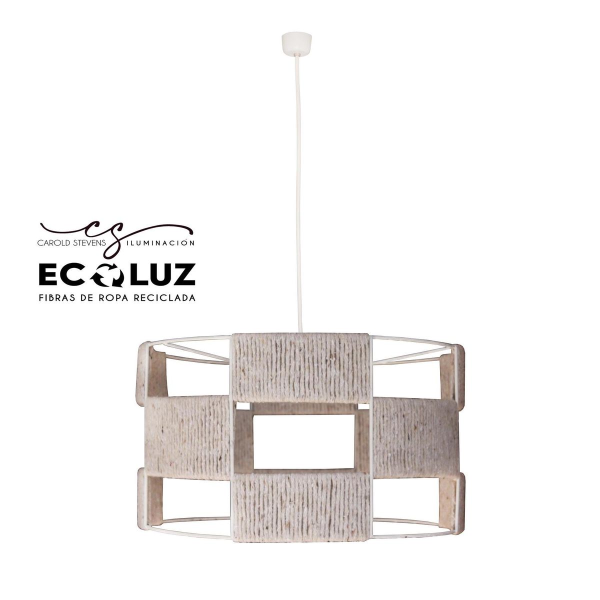 CAROLD STEVENS - Lámpara Colgante Valencia Ecoluz Fibras Naturales Beige