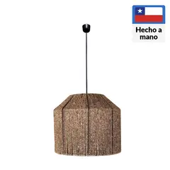 CAROLD STEVENS - Lámpara Colgante Terragona Ecoluz Fibras Naturales Café/Marrón 30 cm