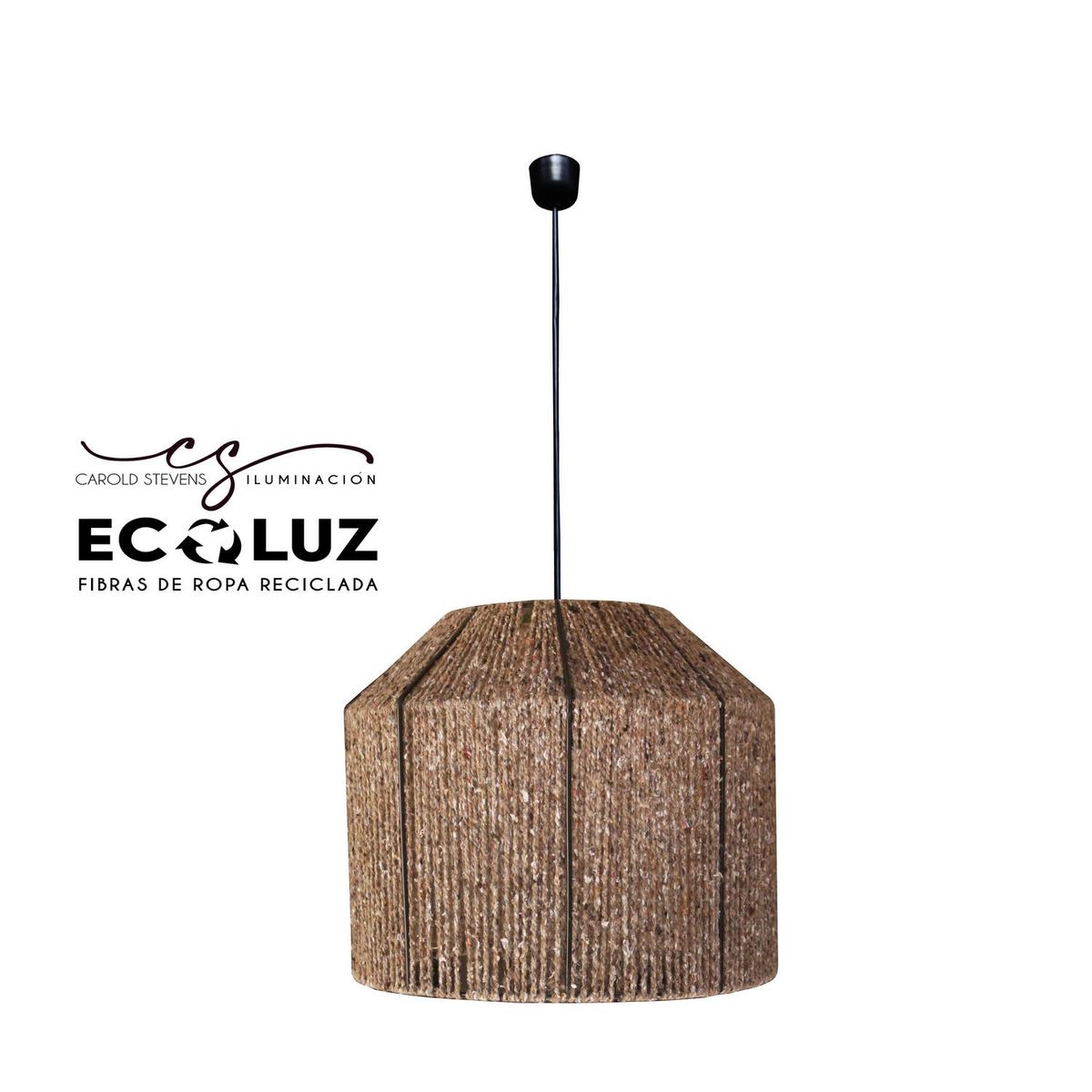 CAROLD STEVENS - Lámpara Colgante Terragona Ecoluz Fibras Naturales Café