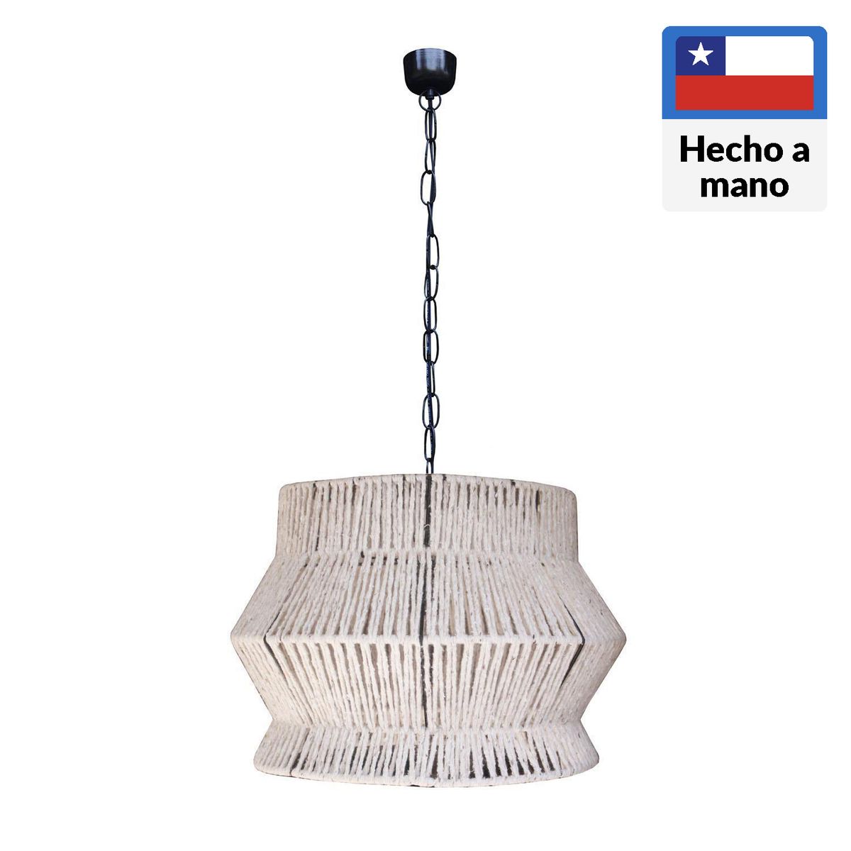 CAROLD STEVENS - Lámpara Colgante Trento Ecoluz Fibras Naturales Naranjo