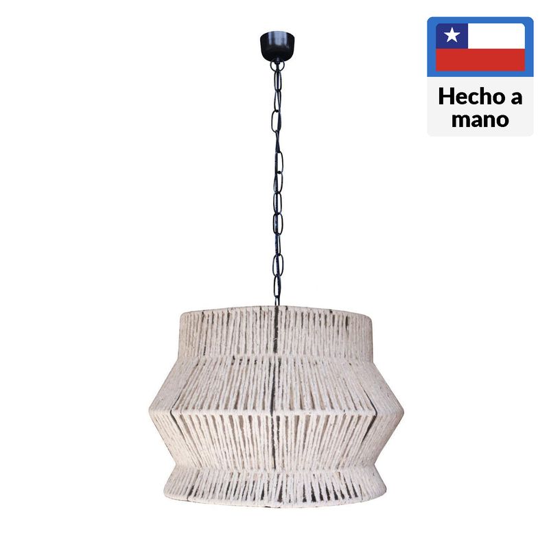 CAROLD STEVENS - Lámpara Colgante Trento Ecoluz Fibras Naturales Naranjo/Cobre 40 cm