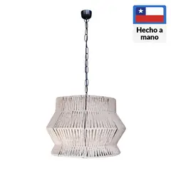 CAROLD STEVENS - Lámpara Colgante Trento Ecoluz Fibras Naturales Naranjo/Cobre 40 cm