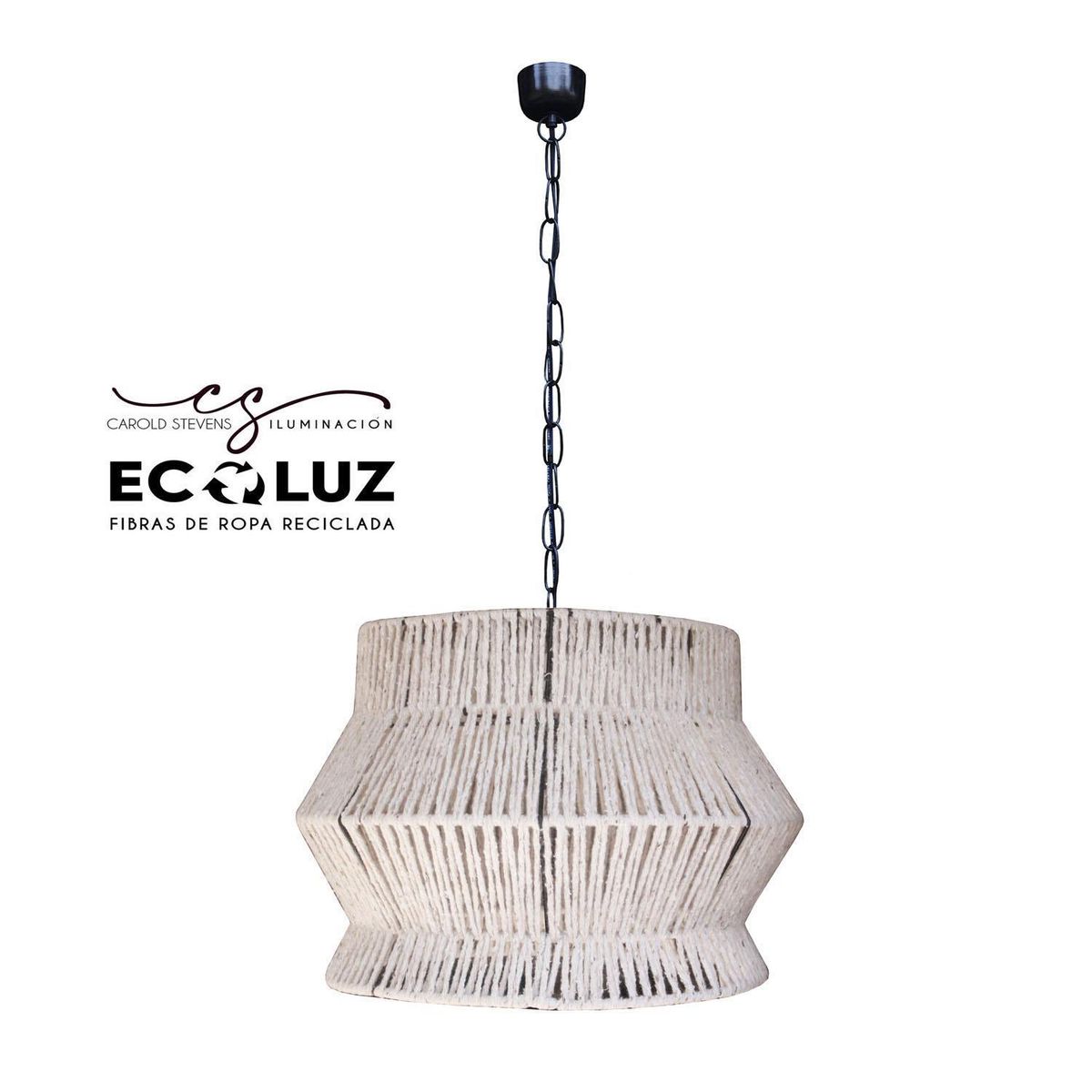 CAROLD STEVENS - Lámpara Colgante Trento Ecoluz Fibras Naturales Naranjo