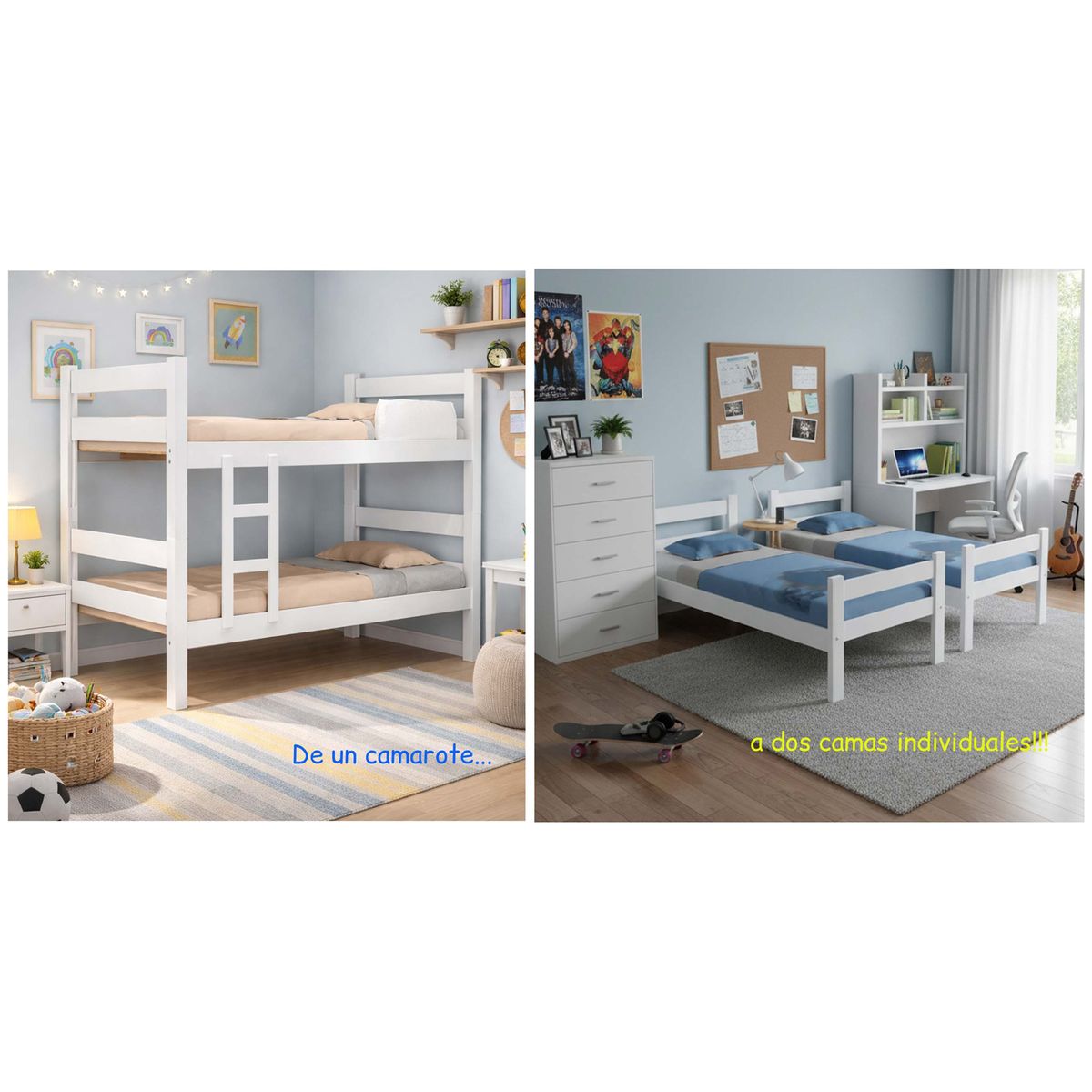 BE DESIGN - Camarote 1 plaza Prisma blanco