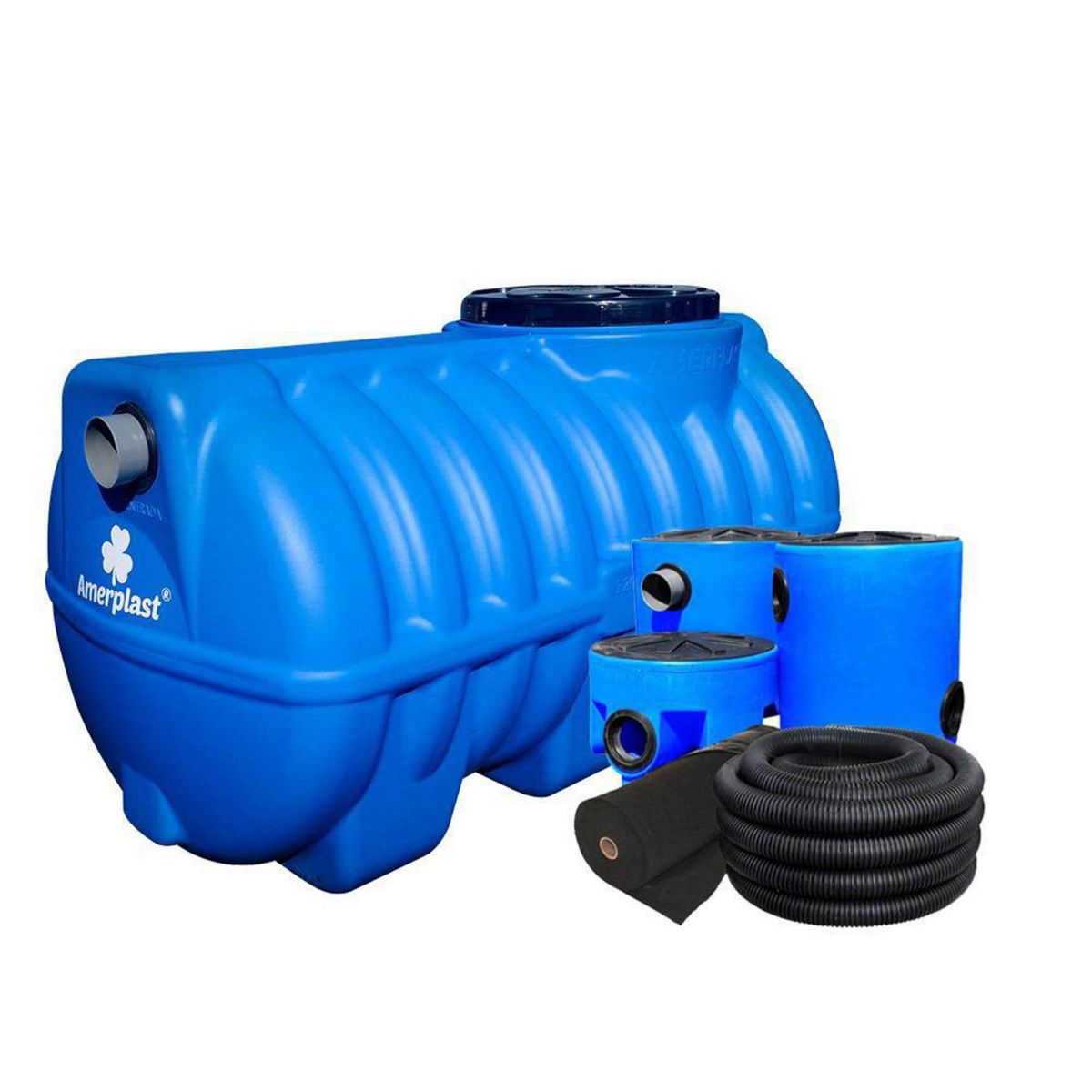 AMERPLAST - Pack Fosa Tricapa 2400 Lts con Kit Completo accesorios