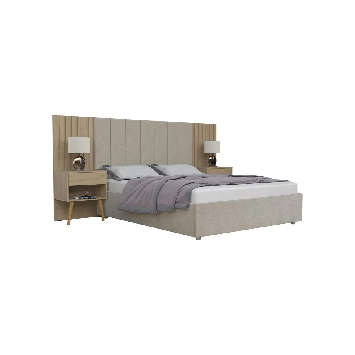 BE DESIGN - Set de respaldo Zara Hanover para cama de 2 plazas