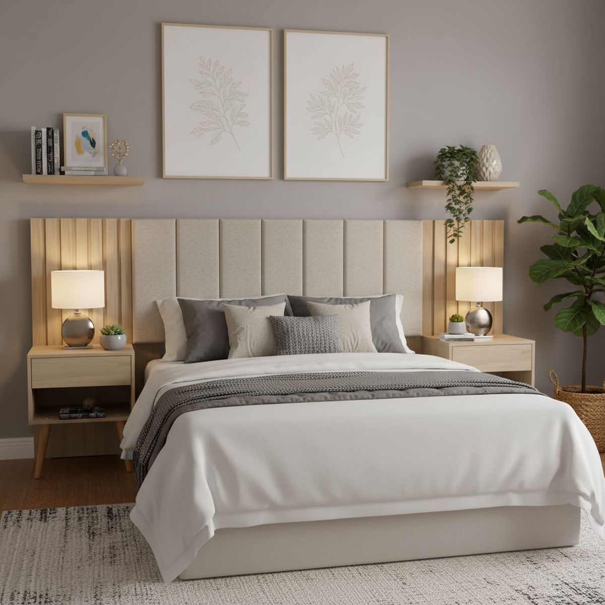 BE DESIGN - Set de respaldo Zara Hanover para cama de 2 plazas